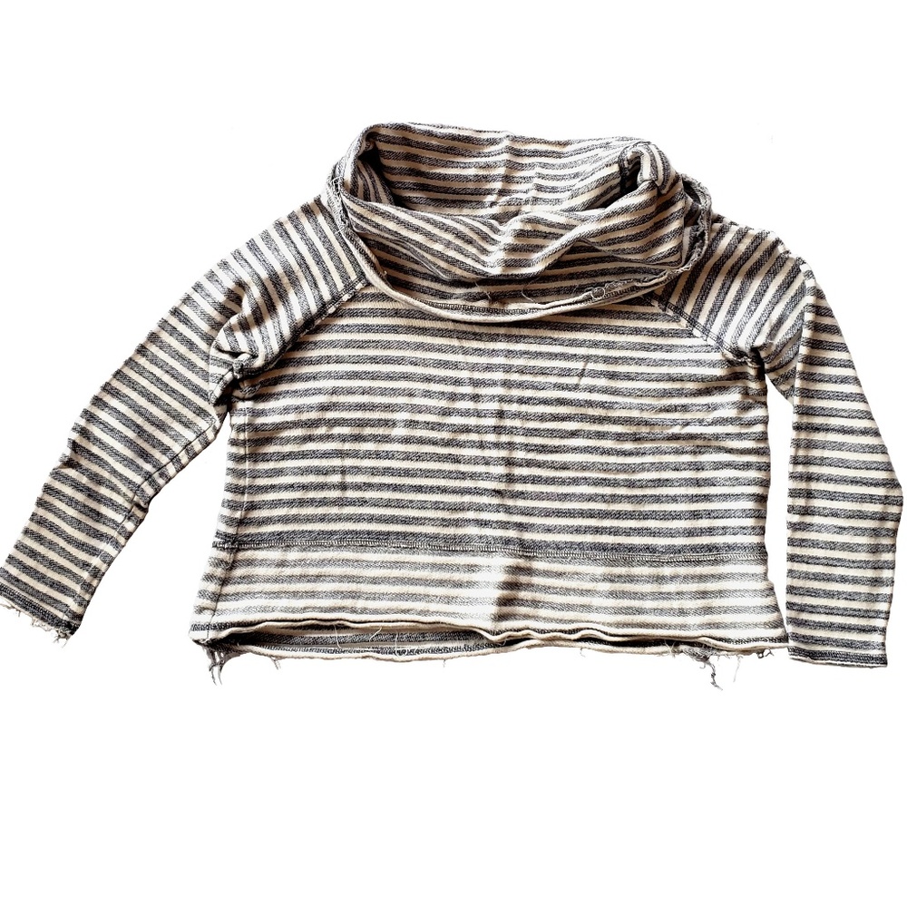 Free People Cropped Knit Cowl-neck Top